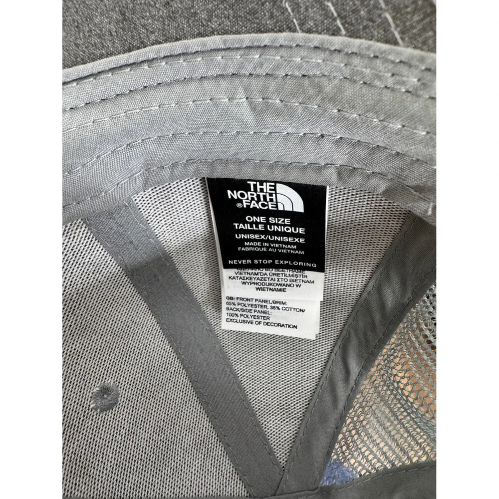 The North Face Gray Bear Mountain Trucker Hat Snapback Mesh Cap One Size